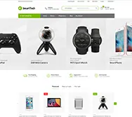 Preview of the Smart Tech · Shelf theme with sample products